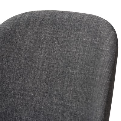Parsons Dark Grey Cane-Backed Side Chair with Walnut Wood Frame