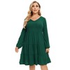 Clearlove Womens Plus Size Dresses 2025 Short Sleeve V-Neck Tshirt Dress Flowy Babydoll Dress - 3 of 4
