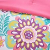 4 Pcs Elegant Colorful Folral Print Comforter Set, Cozy All Season Home Textile for Lux Bedroom Decor - 2 of 4
