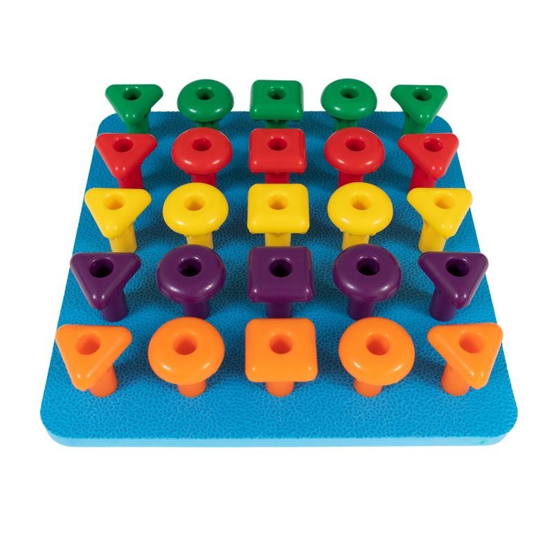 edxeducation Stacking Shape Pegs & Pegboard Set, 4 of 5