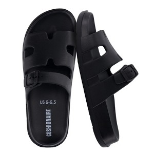 CUSHIONAIRE Orbit Waterproof EVA Womens Sandals -Comfortable Summer Slip On Slides for Women with Adjustable Buckle Strap - 1 of 4