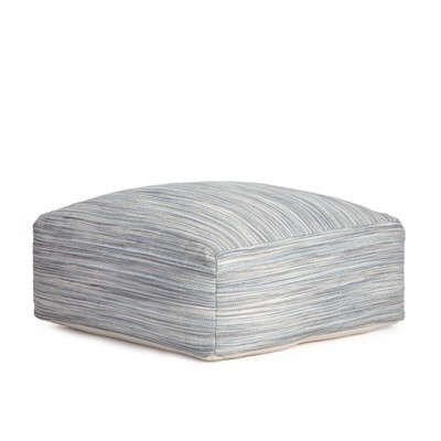 Montanita Handcrafted Pouf in Gray and Ivory, 35" Square