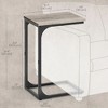 FONTOI C-Shaped End Table, Small Side Table for Couch, Sofa Table with Metal Frame for Living Room, Bedroom, Bedside, Gray, 19.7"*13.8"*23.8" - 3 of 4