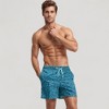 Anna-Kaci Swim Men's Blue Abstract Print Swim Trunks with Quick-Dry Fabric and Adjustable Drawstring Waist for Summer Wear - 4 of 4