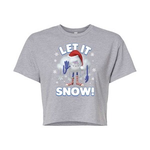Women's - Trolls - Let It Snow Cloud Guy Cropped Graphic T-Shirt - 1 of 4