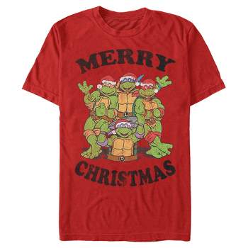 Men's Teenage Mutant Ninja Turtles Distressed Merry Christmas T-Shirt