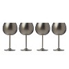 Cambridge Silversmiths Set of 4 18oz Stainless Steel Wine Glasses Black Finish: Christmas Drinkware, Dishwasher-Safe - 3 of 4
