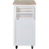 NicBex Kitchen Island on Wheels Rolling Kitchen Cart with 8 hidden Handle Drawers and a Storage Cabinet Simple Style - 3 of 4