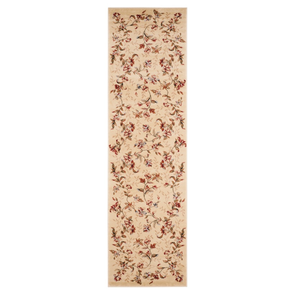 2'3inx8' Runner Beige Floral Loomed - Safavieh