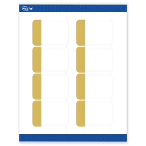 Avery Printable Rectangle Labels, Gold-Dipped Edge, 2" x 3", Matte White Rectangle Labels, Permanent, Laser/Inkjet, 80ct, Great for Product Labels - 1 of 4