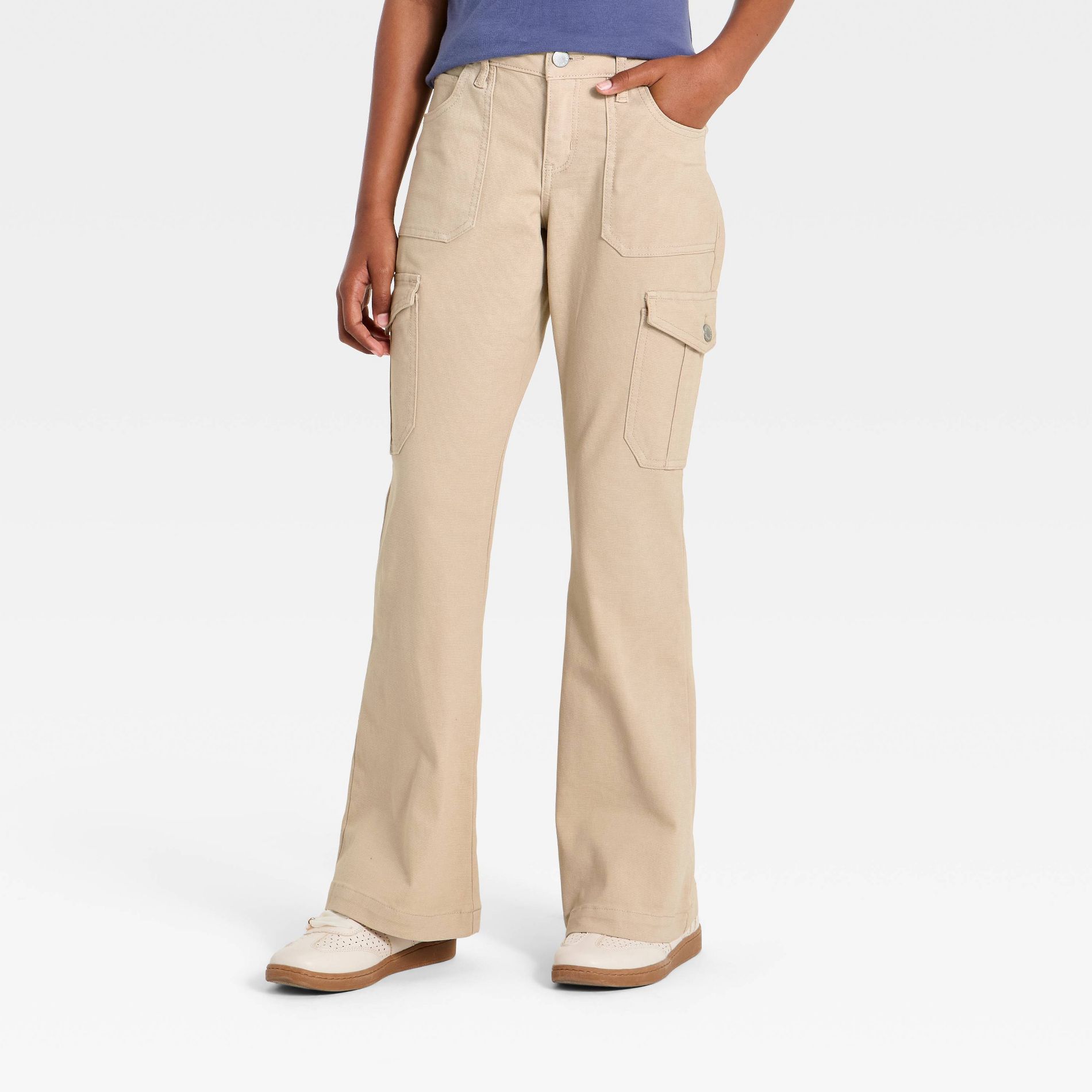 Girls' Low-Rise Cargo Flare Pants - art class™
