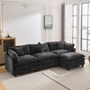 Whisen Modern Luxury L-Shape Chenille Upholstered Sectional Sofa Couch with Ottoman and 5 Pillows - 4 of 4