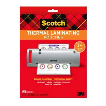 Scotch 65ct 9" x 11" Thermal Laminating Pouches Clear
