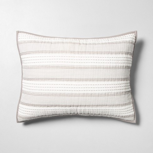 Pillow Sham Woven Stripe Galvanized Gray Hearth Hand With