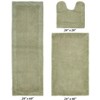 Edge Bath Rug 100% Premium Cotton Ultra-Soft Water Absorbent Tufted Solid Reversible 3 Piece Bathroom Rug Set for Machine Washable Bathmat - 2 of 4