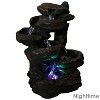 Sunnydaze Indoor Home Office 6-Tiered Staggered Rock Falls Tabletop Water Fountain with Colored LED Lights - 13" - image 3 of 4