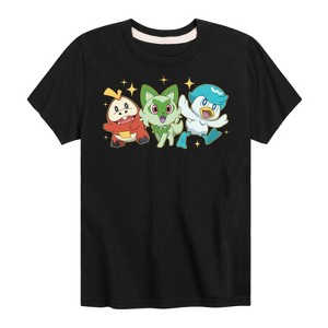 Boys' - Pokémon - Fuecoco Sprigatito Quaxly Padea Starters Short Sleeve Graphic T-Shirt - 1 of 4