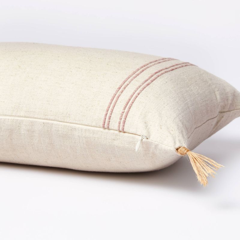Block Print Lumbar Throw Pillow Mauve/Cream -Threshold&#8482; designed with Studio McGee, 5 of 10