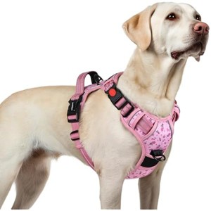 rabbitgoo Dog Harness for Large, No Pull Pet Harness with 3 Buckles, , Walking Reflective Pet Vest for Large Dogs, Floral Pink, L - 1 of 1