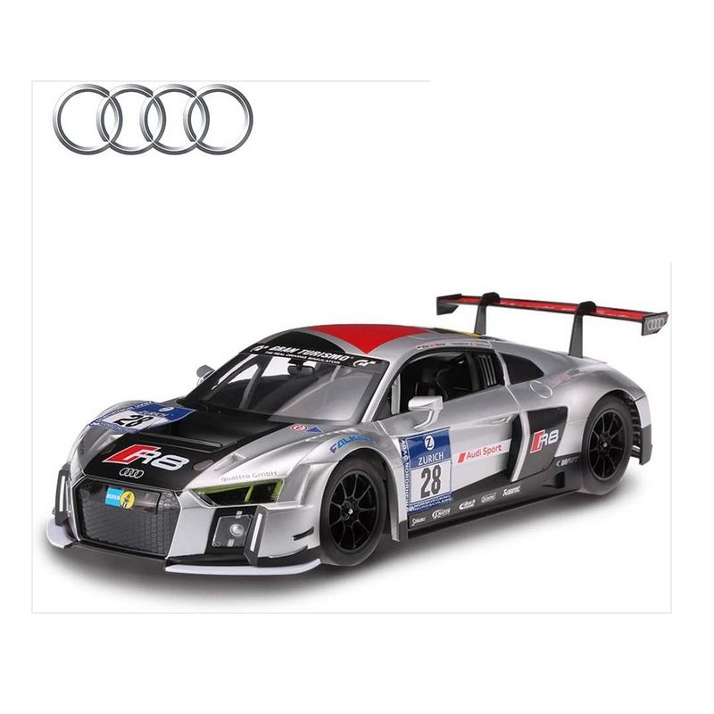 Link Ready! Set! play!12" 1:14 Remote Control Audi R8 LMS Performance Model W/ LED Lights - Silver/Black, 2 of 4