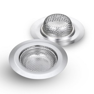 Garnen 2 Pcs Kitchen Sink Strainer Basket, Stainless Steel Mesh Sink Drain Filter, Sink Stopper for Food, Shower Drain Hair Catcher 3.5" - 1 of 4
