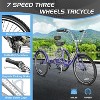 Docred Adult Tricycles 3 Wheel 7 Speed 20/24/26 inch Cruise Bike Adults Tricycle with Basket Recreation Shopping Exercise for Seniors Women Men - 3 of 4