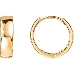 14K Gold Plated 925 Sterling Silver Post Huggie Earrings - Small Hoop Earrings for Women - 1 of 4