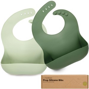 KeaBabies 2-Pack Silicone Bibs For Babies, Food Grade Silicone Baby Bibs for Eating, Feeding, Toddler Bibs, Boys, Girls - 1 of 4