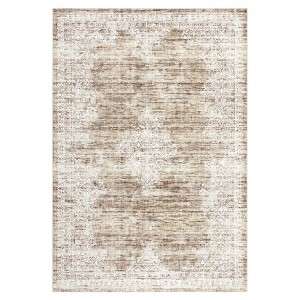 Washable Vintage Floral Living Room Rugs, Distressed Print Non Slip Bedroom Carpet, Retro Accent Large Dining Room Kitchen Rugs - 1 of 4