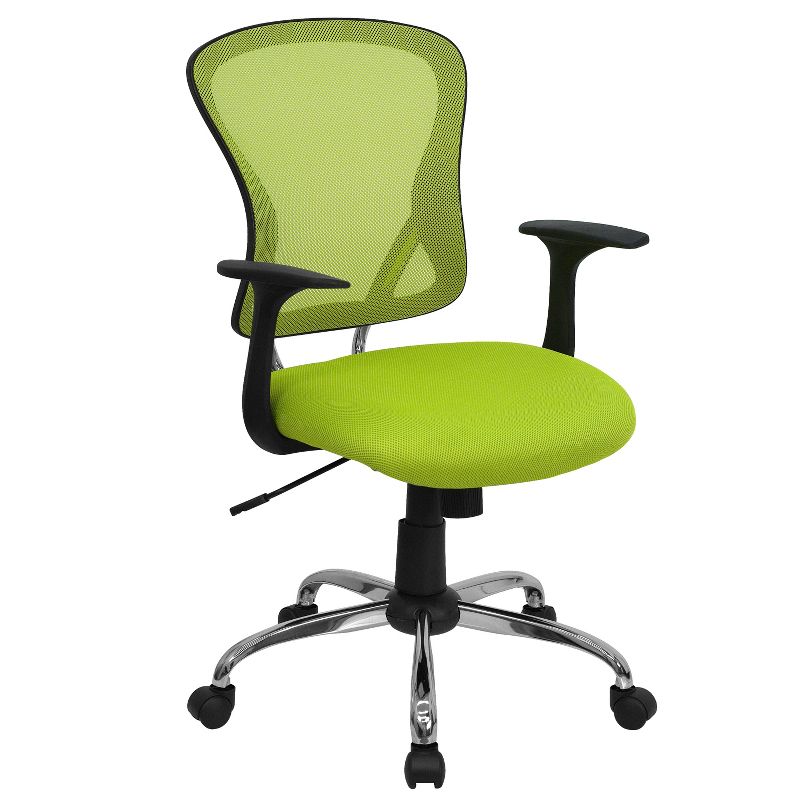 Emma and Oliver Mid-Back Mesh Swivel Task Office Chair with Chrome Base and Arms, 1 of 13