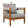 Acacia Wood Patio Accent Chair With Cushions, Outdoor Garden Armchair, Handwoven Rope Outdoor Chair for Garden or Deck - Maison Boucle - 4 of 4
