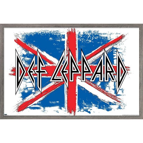 Trends International Def Leppard - Union Jack Framed Wall Poster Prints ...