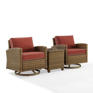 3pc Bradenton Outdoor Steel Swivel Rocking Chairs - Crosley
 - 1 of 4