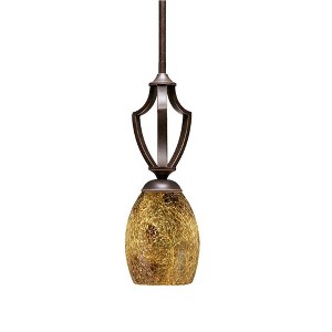 Toltec Lighting Zilo 1 - Light Pendant in  Dark Granite with 5" Gold Fusion Shade - 1 of 1