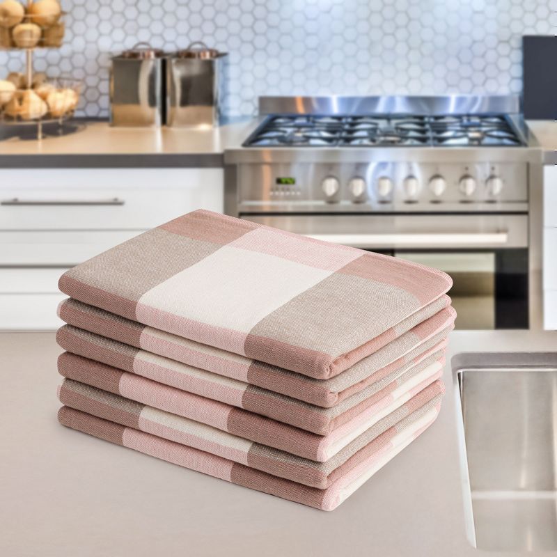 PiccoCasa 6pcs 100% Cotton Kitchen Towel Absorbent Dish Towels for Cleaning, 2 of 6