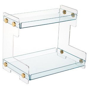BWE Bathroom Counter Organizer 2-Tier Acrylic Vanity Countertop Perfume Cabinet Makeup Holder - 1 of 4