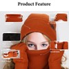 mysuntown Unisex Winter Hat and Scarf Set for Women,Touch Screen Gloves Set and Neck Warmer,Winter Hats for Men - 4 of 4