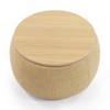 VYNXARIA Round Storage Ottoman, 2 in 1 Function, Work as End table and Ottoman - 3 of 4