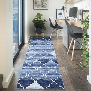 Area Rugs Moroccan Rugs Geometric Rug Non-Slip Rugs Abstract Distressed Accent Carpet - 1 of 4