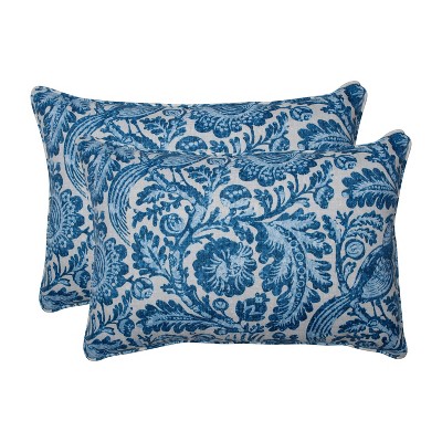 2pk Tucker Resist Oversized Rectangular Outdoor Throw Pillow Azure Blue - Pillow Perfect