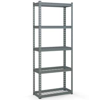 Tangkula 5-Tier Metal Shelving Unit Heavy Duty Wire Storage Rack with Anti-slip Foot Pads