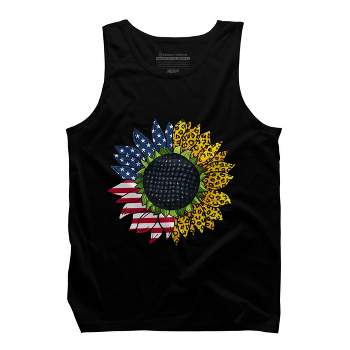 Men's Design By Humans July 4th American Sunflower Leopard By mehmus Tank Top