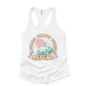 Simply Sage Market Women's Sunrise Sunburn Sunset Repeat Wave Racerback Graphic Tee - 1 of 3