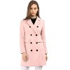 Allegra K Women's Elegant Notched Lapel Double Breasted Long Sleeve Winter Overcoat - 2 of 4
