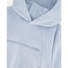 Deux par Deux Boy Pullover Hooded Fleece Sweatshirt with Zip Pocket Light Blue - 4 of 4