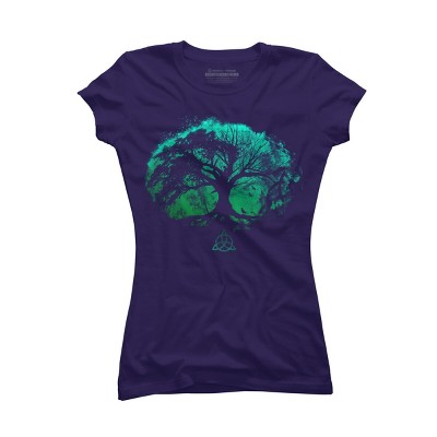 Junior's Design By Humans Tree of Life By Area31Studios T-Shirt