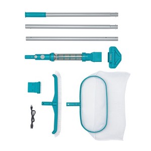 Bestway AquaSurge Pool Maintenance Accessories Cleaning Kit with Rechargeable Pool Vacuum and Skimmer for Outdoor Swimming Pools - 1 of 4