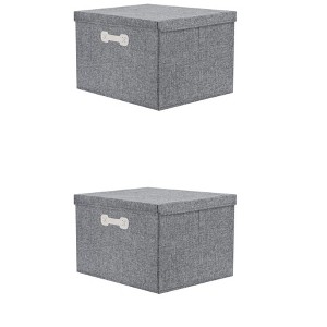 REGALWOVEN Collapsible Fabric Storage Bin with Lid and Handle for Shelves Closet 2 Pcs - 1 of 4