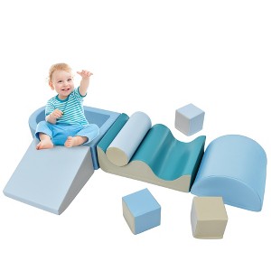 Indoor Climb & Crawl Playset, Soft Foam Block Activity Play Structures, Indoor Climbing Toys Crawling Foam Blocks for Toddlers 1+ - 1 of 4