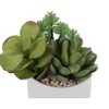 Monarch Specialties Artificial Plant 7 inch Tall Succulent Indoor Faux Fake Table Greenery Potted Set Of 2 Decorative Green Plants White Ceramic Pots - 3 of 4
